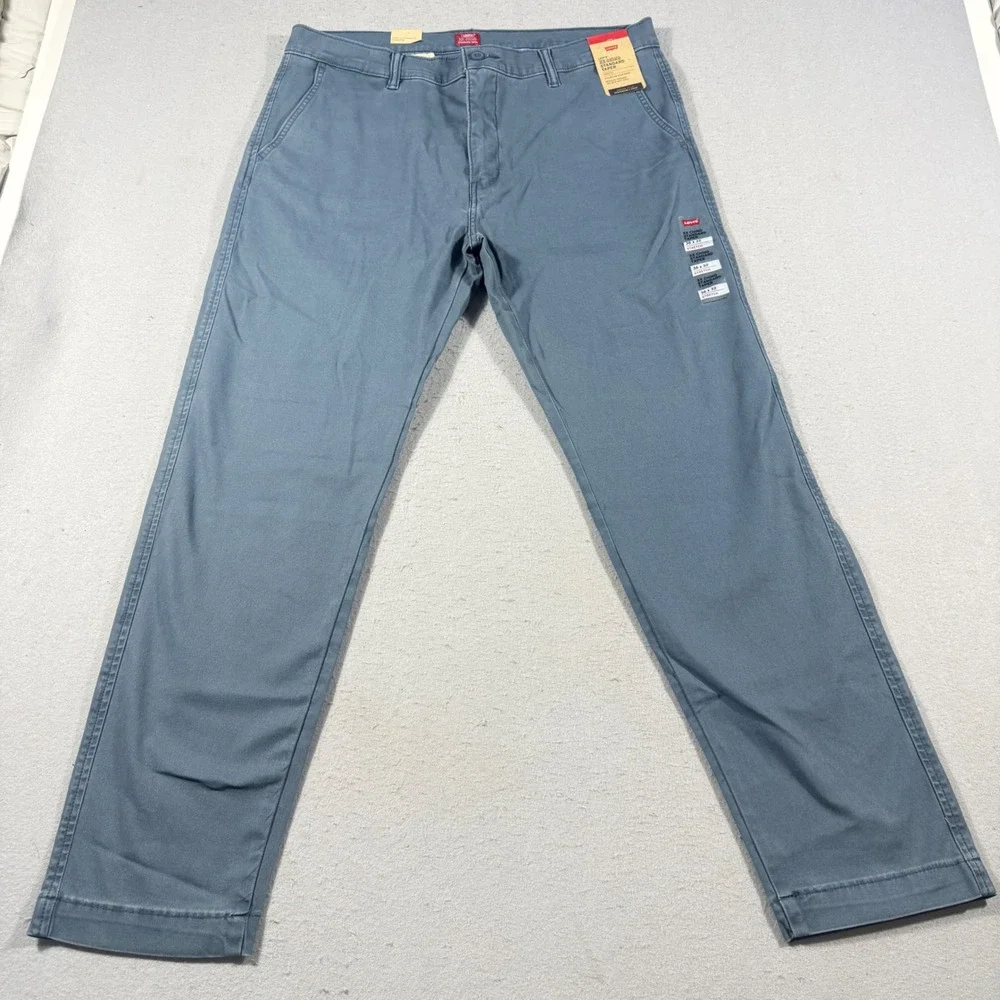 Levis XX Chino Standard Taper Pants Mens 36x32 Blue Grey Stretch 85226-0063 NWT